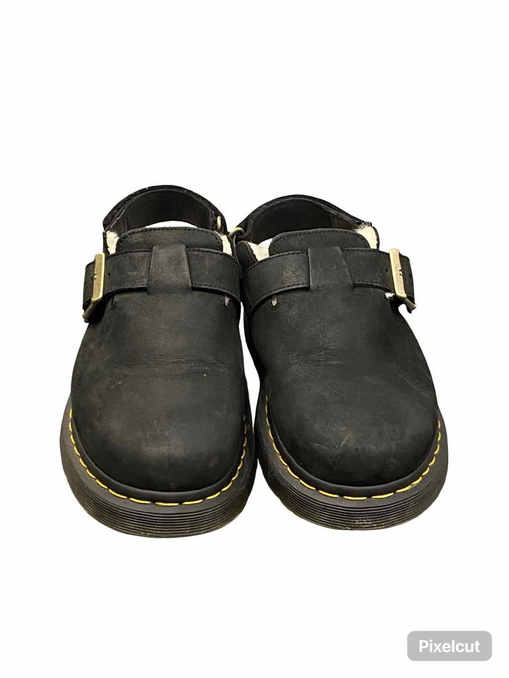 Dr. Marten Shoe Size 9 Black Suede Jorge 2 Slingback Mules Clogs