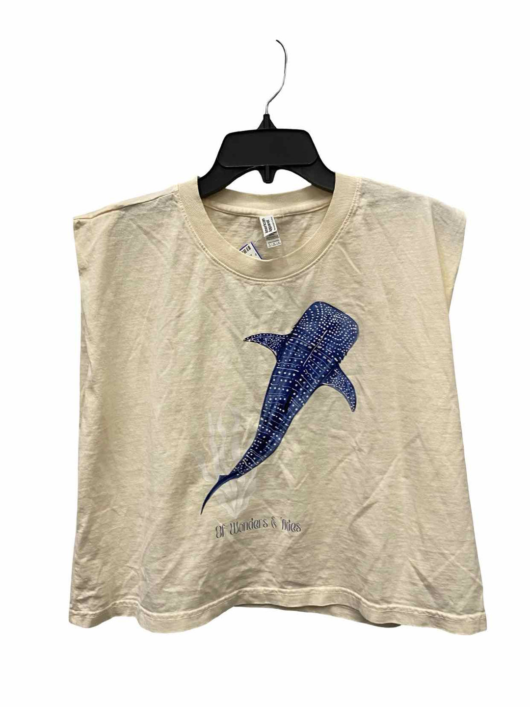 Of Wonders & Tides Size M Beige Whale 100% cotton Short Sleeve Shirts