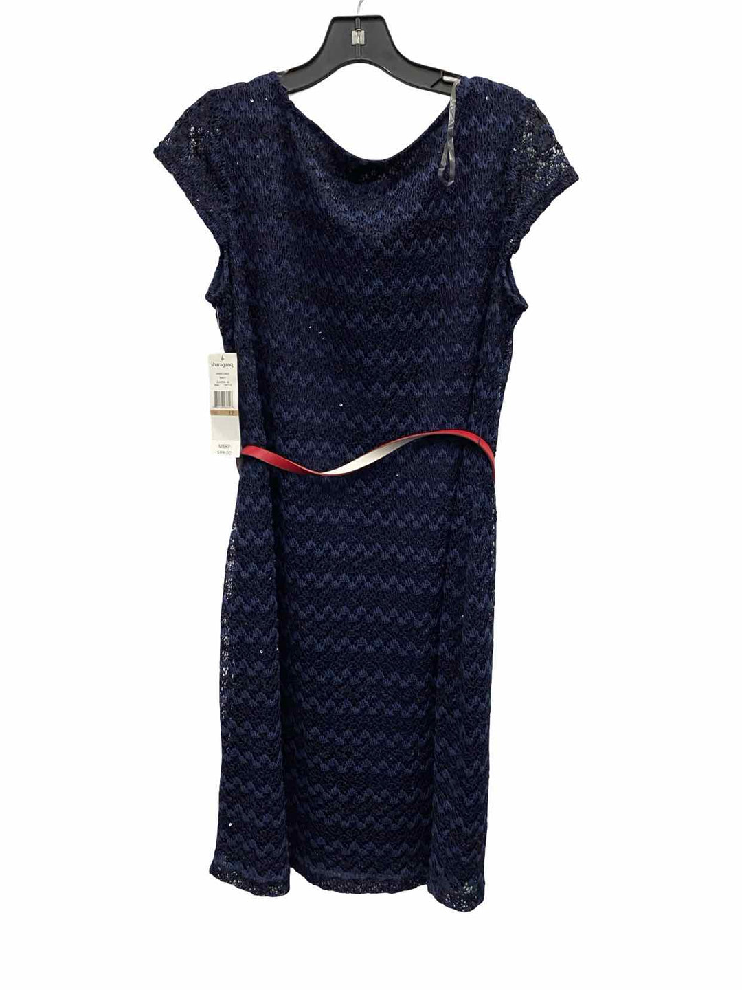 Sharagano Size 12 Navy Blue Sequin NWT Dress