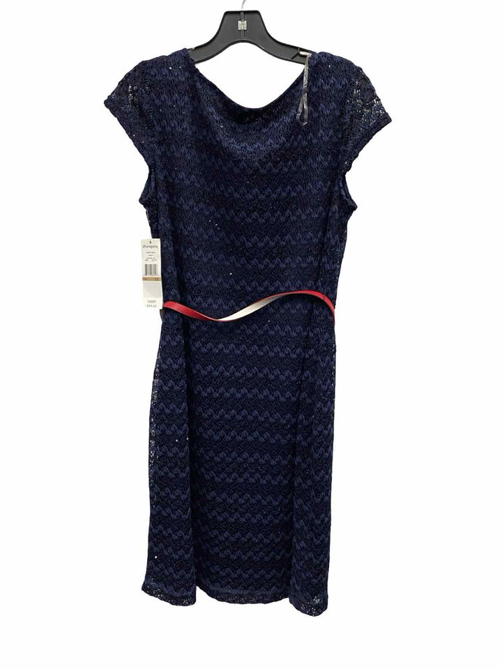 Sharagano Size 12 Navy Blue Sequin NWT Dress
