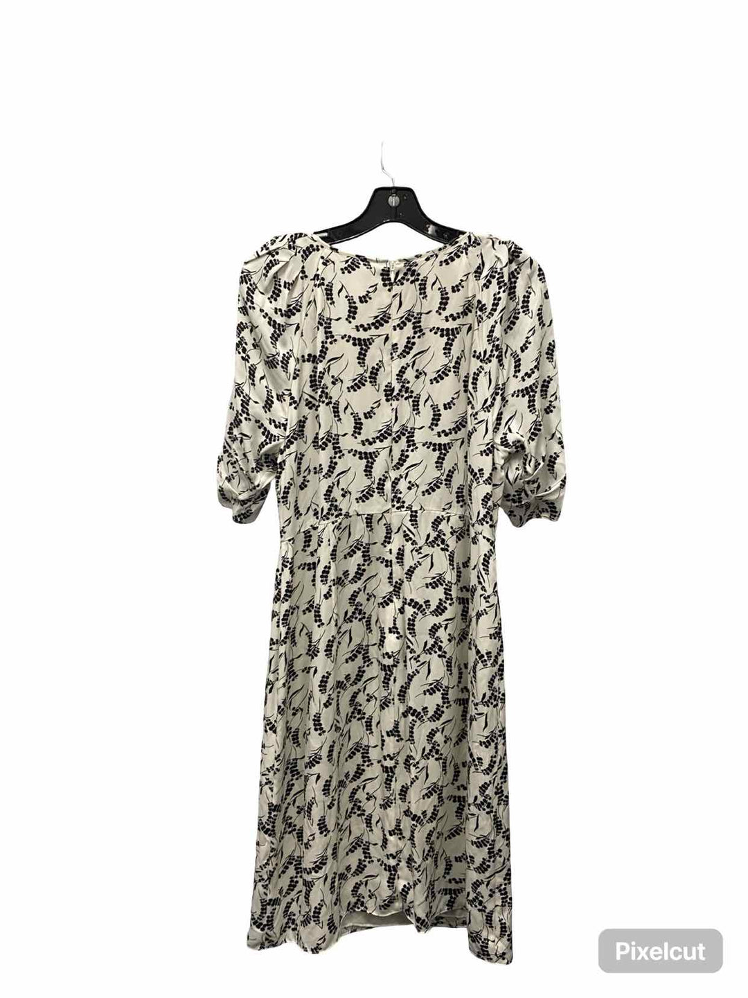 Lewit Size 12 White Black Print Dress