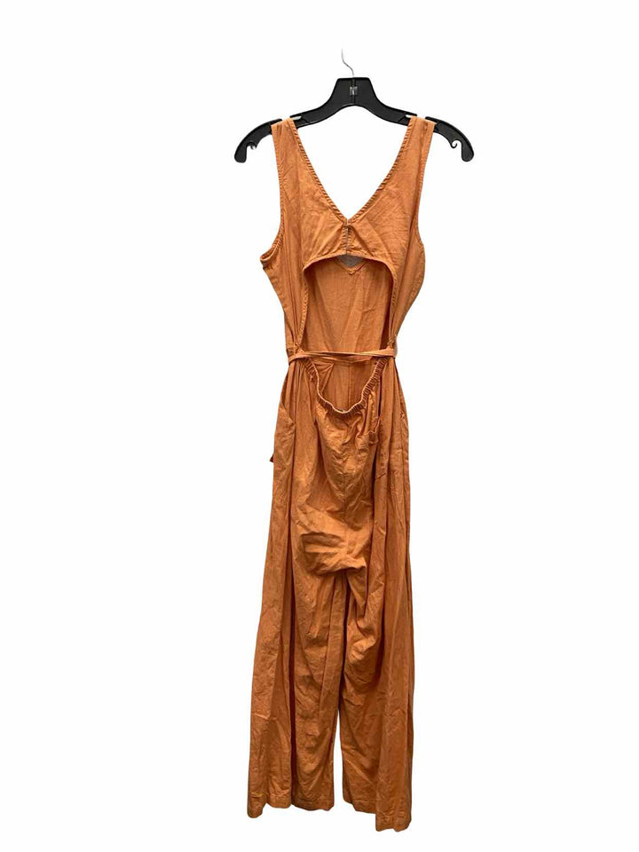 Amuse Society Size M Orange Linen Cotton Blend Dress