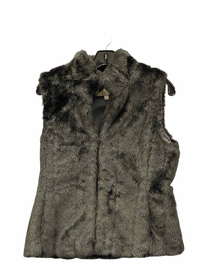 Banana Republic Size XS Gray Faux Fur Vest (Outdoor)