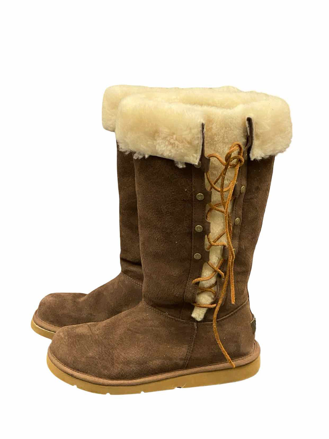 UGG Shoe Size 9 Brown Suede Sheepskin Lined Boots(Ankle)