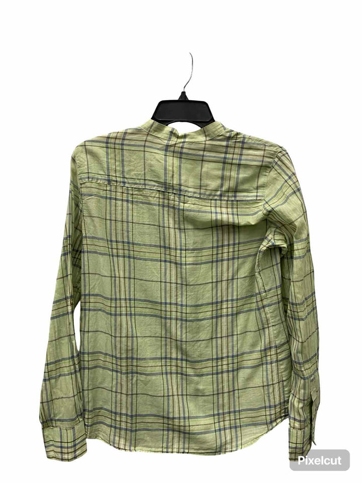 Charter Club Size 4 Green Plaid Short Sleeve Shirts