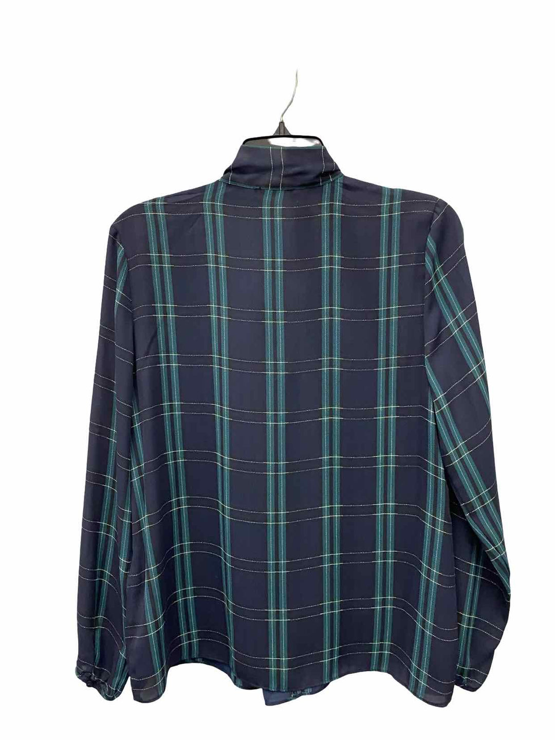 1.STATE Size S Blue Green Plaid Long Sleeve Shirts