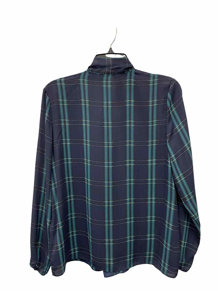 1.STATE Size S Blue Green Plaid Long Sleeve Shirts