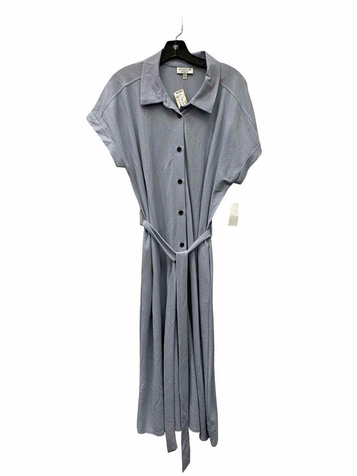 Studio B by Bobeau Size L Light Blue Button Up Dress