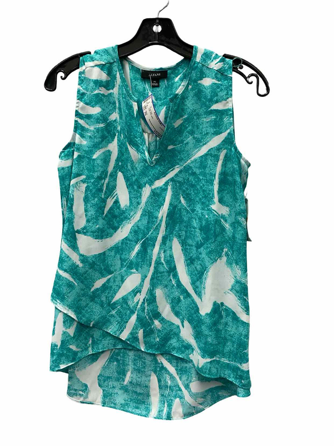 Alfani Size PS Teal Print Tank Top