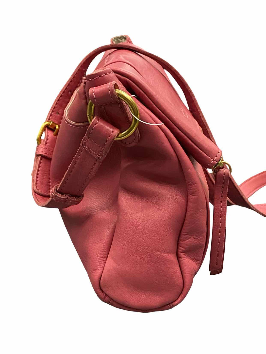 American Leather Co. Pink Lee Double Entry Crossbody Purse