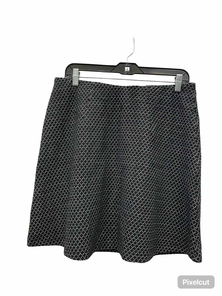 Loft Size M Black White zigzag Skirt