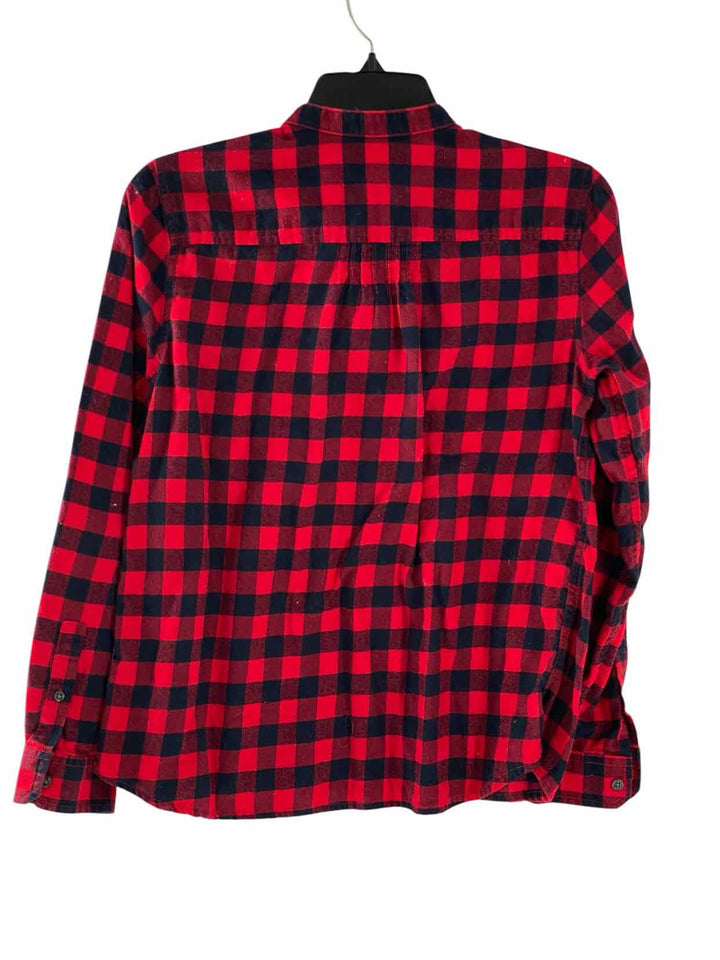 Lands End Size 4P Red Black Checkered Long Sleeve Shirts