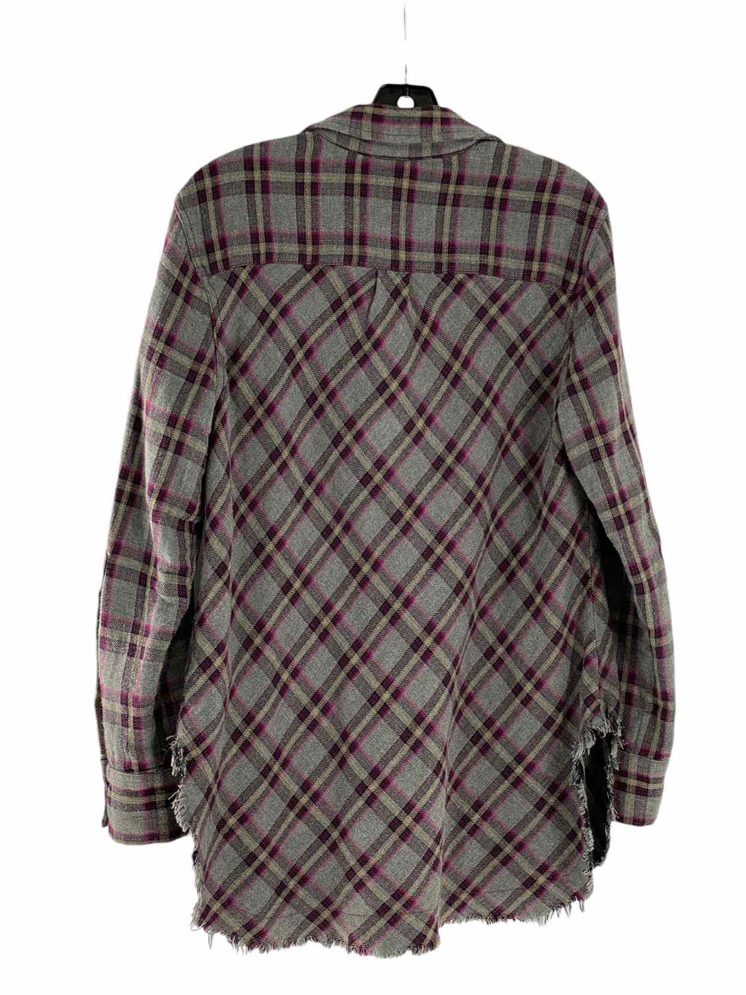 Cabi Size M Grey Purple Plaid Long Sleeve Shirts