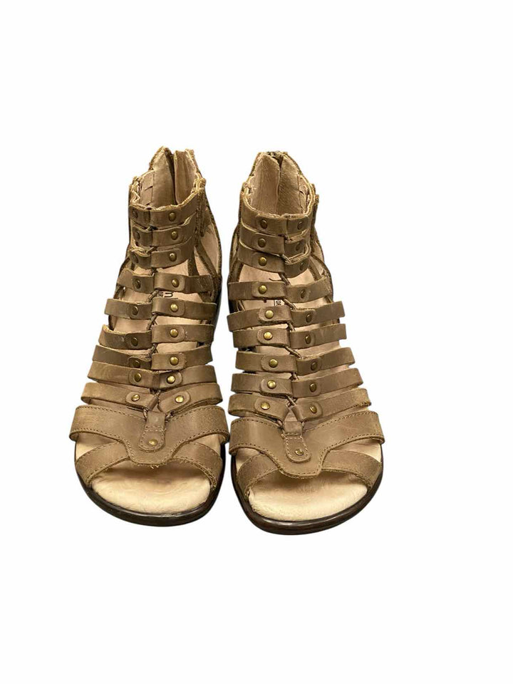 Jambu Shoe Size 6.5 Brown Leather Sugar Wedge Sandals