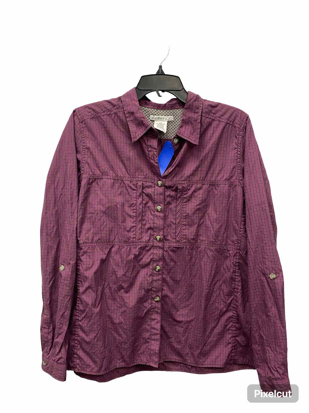 Exofficio Size XL Purple Pink Plaid Long Sleeve Shirts