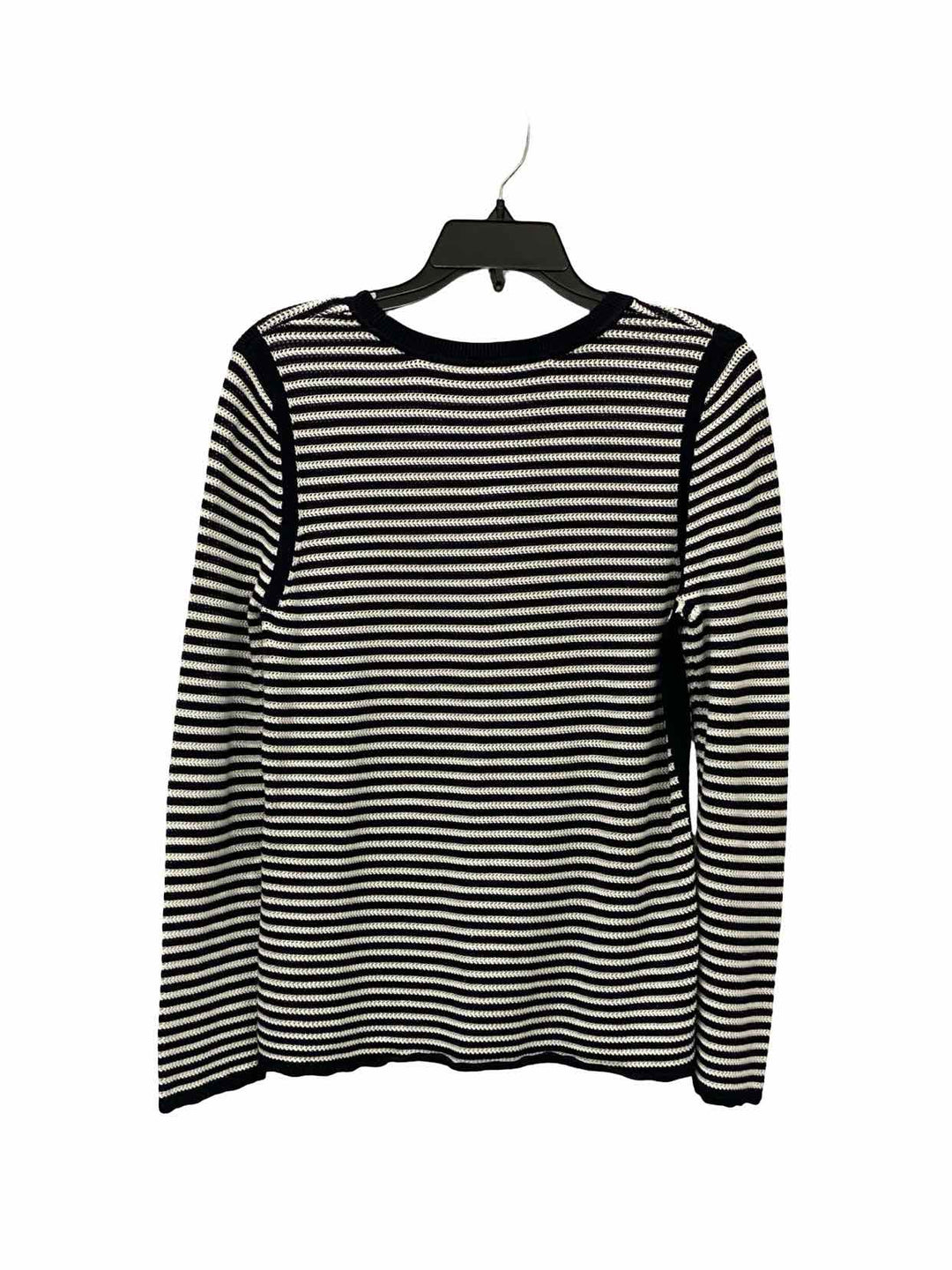 Talbots Size M Black White Striped Long Sleeve Shirts
