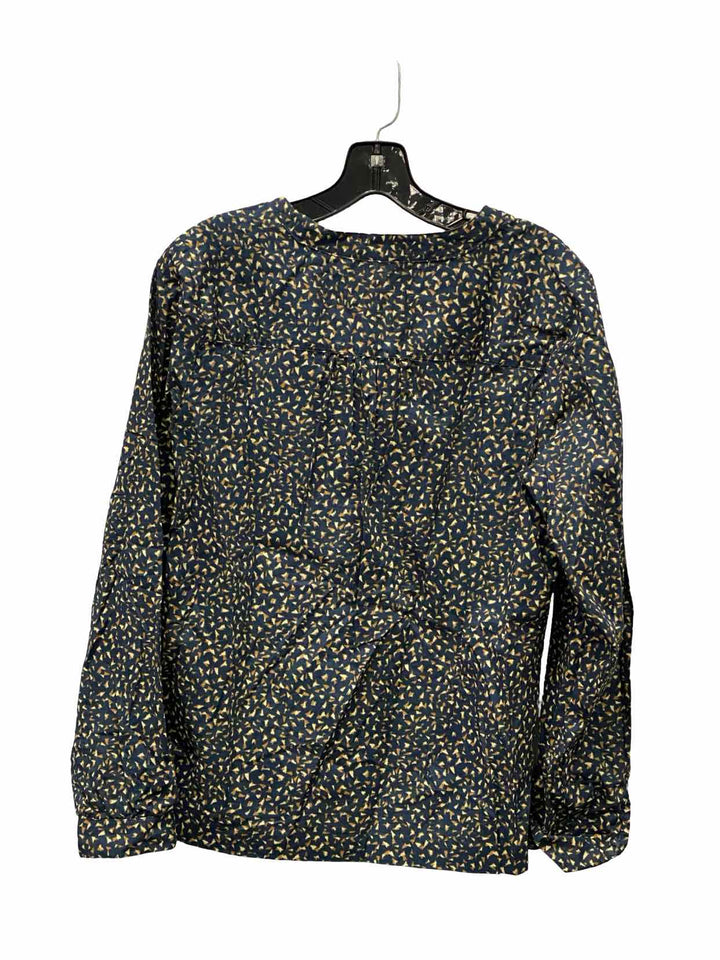 Orvis Size M Navy Brown Print Long Sleeve Shirts