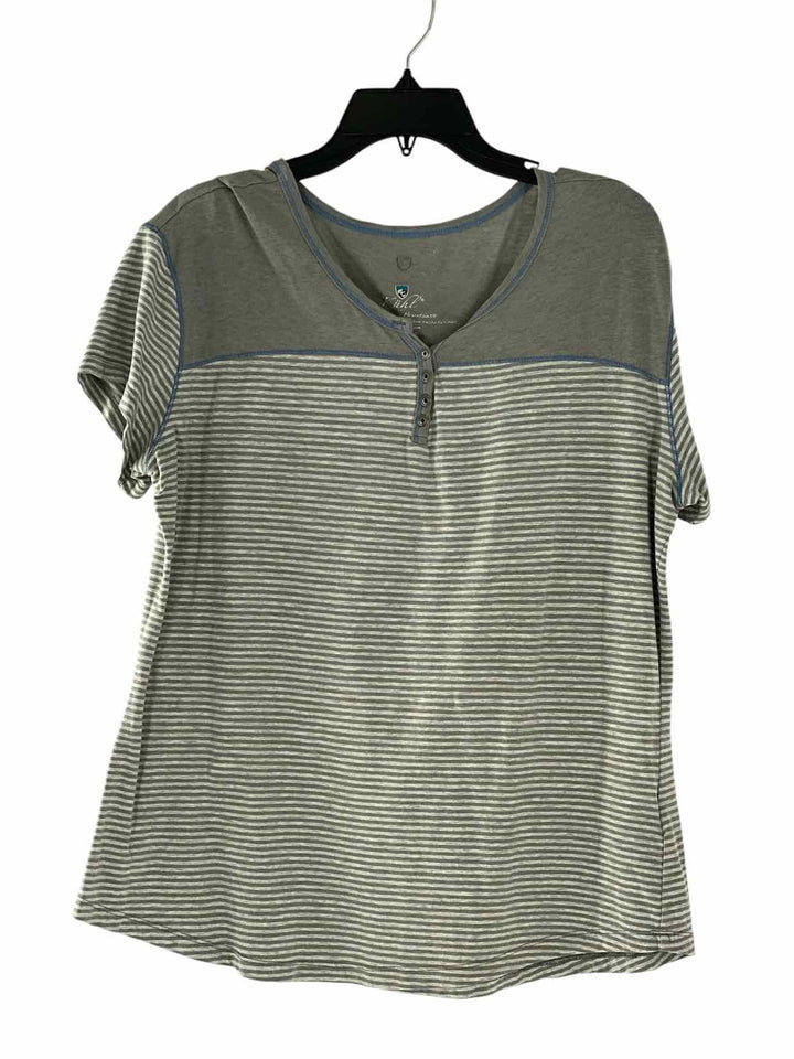 Kuhl Size XL Grey Stripes Short Sleeve Shirts