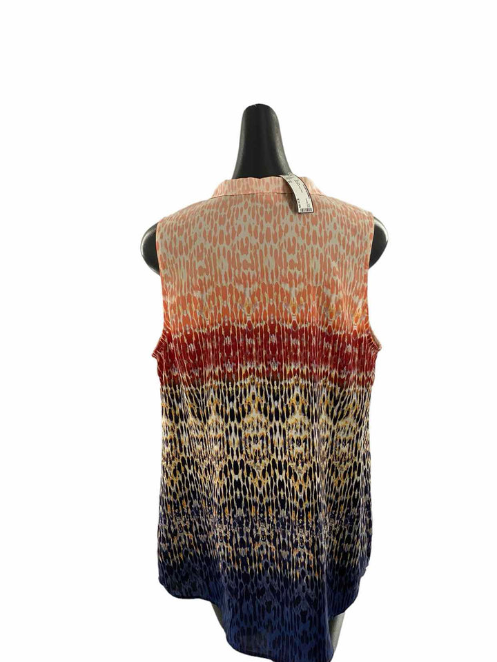 Cabi Size XL Pink Blue & Red Print Tank Top