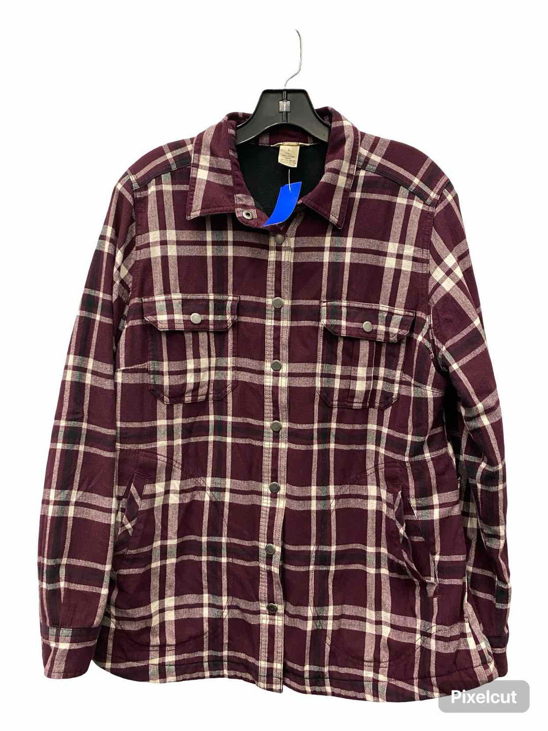 Duluth Trading Size L Purple White Plaid 100% cotton  Jacket