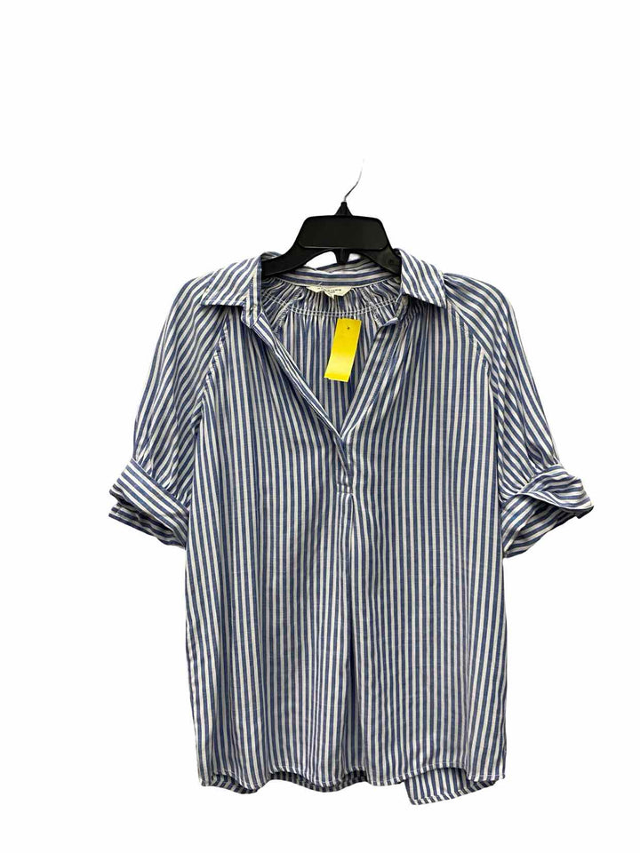 Max Studio Size XS Blue White Striped Long Sleeve Shirts