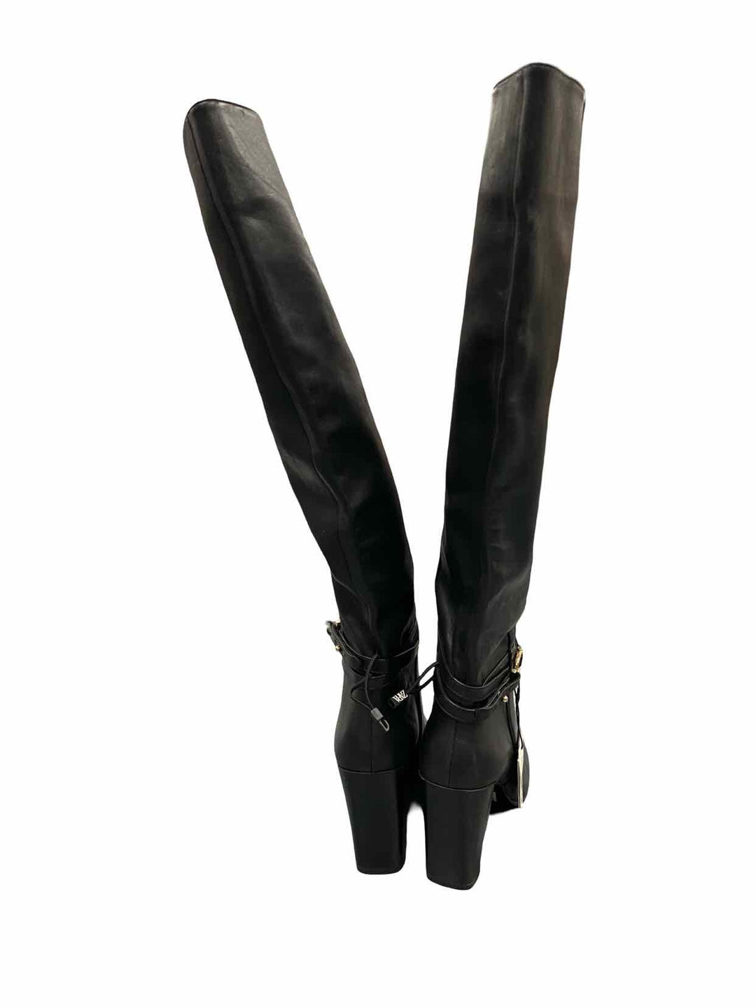 Zara Shoe Size 7.5 Black Leather NWT Boots(knee)