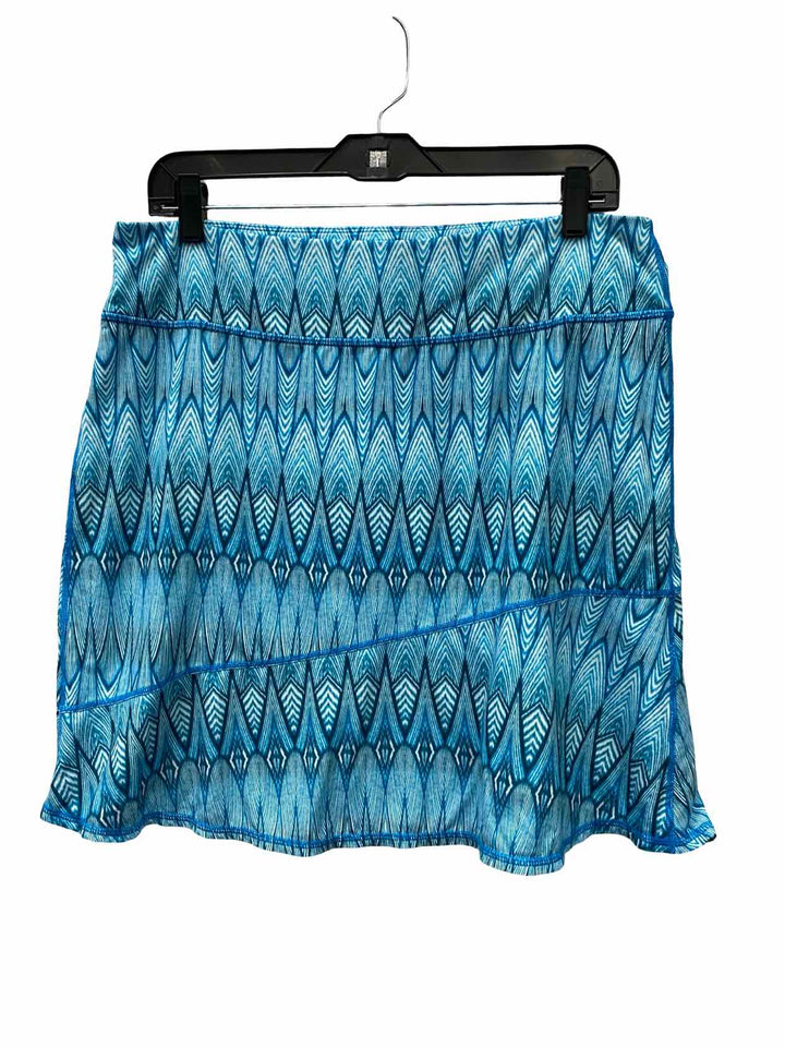 PrAna Size L Blue White zigzag Skirt
