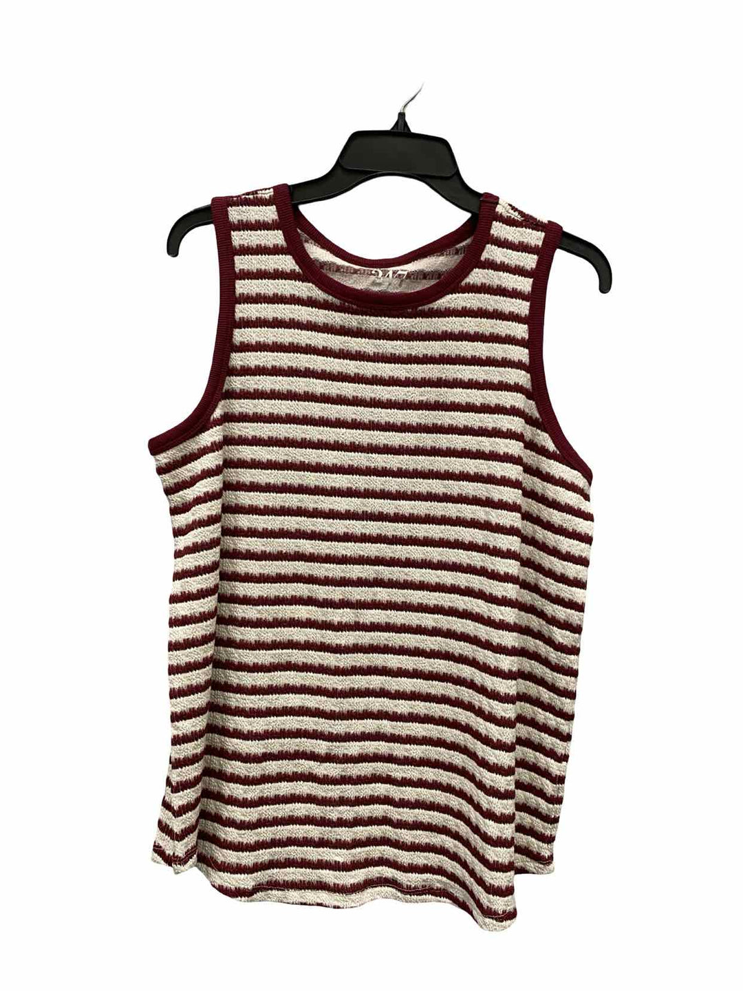 24/7 Maurices Size L Red White Striped Tank Top