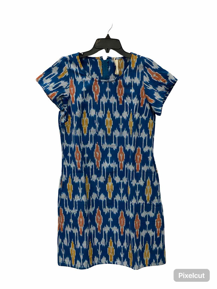 Mata Traders Size S Blue Print 100% cotton Dress