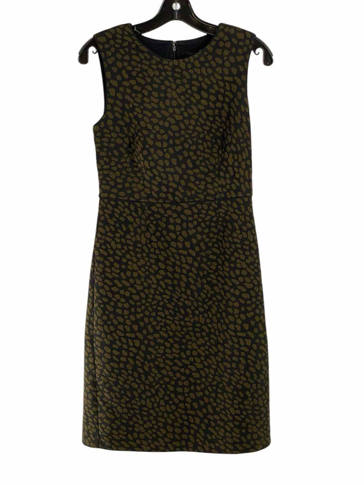 Ann Taylor Size 4 Black Green spots Dress