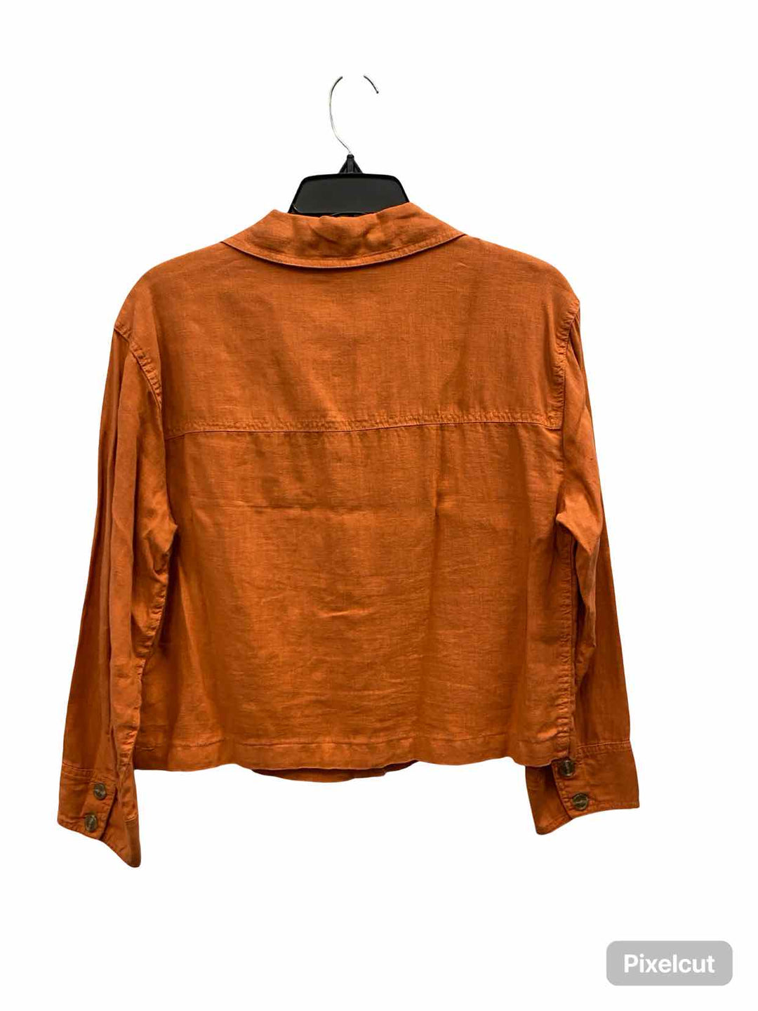 Rachel Zoe Size M Brown 100% Linen Long Sleeve Shirts