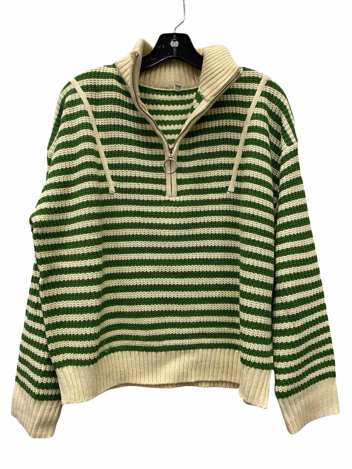 Unknown Brand Size S Beige Green Stripe Sweater