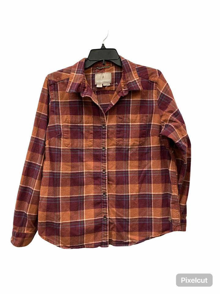 Royal Robbins Size L Red Multi Plaid Long Sleeve Shirts