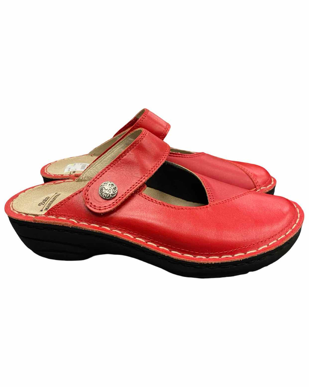 Batz Shoe Size 39 Red Leather Bali Comfort Clogs
