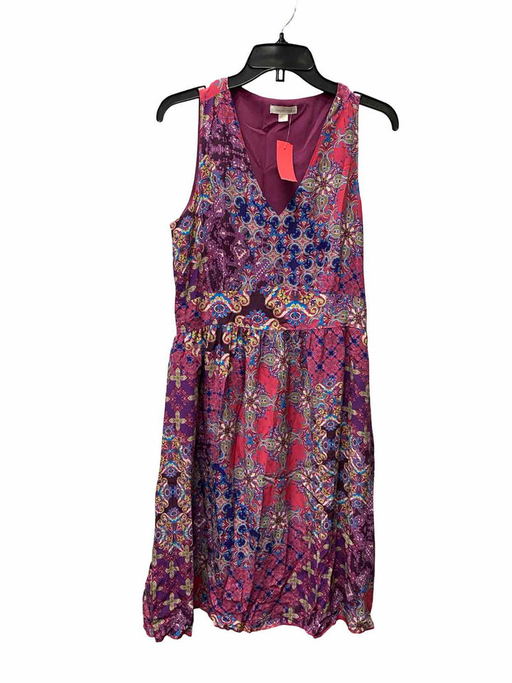 Garnet Hill Size 6 Purple Multi Print Dress