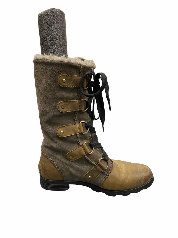 Sorel Shoe Size 8.5 Brown Leather Emelie Lace-Up Waterproof Boots(knee)