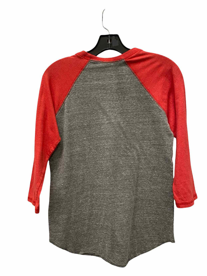 AK Starfish Co Size S Grey Red Print Long Sleeve Shirts