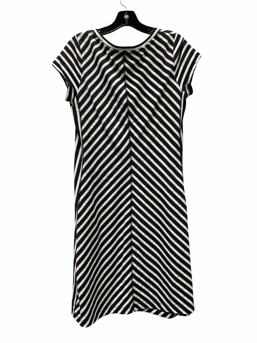 Talbots Size S Grey White Stripe Dress