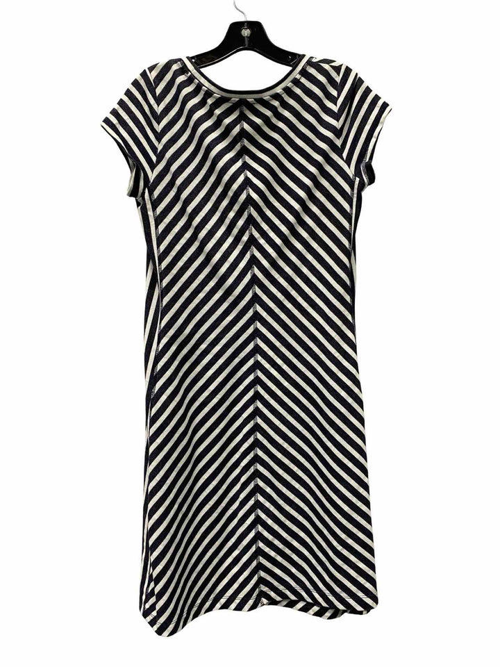 Talbots Size S Grey White Stripe Dress