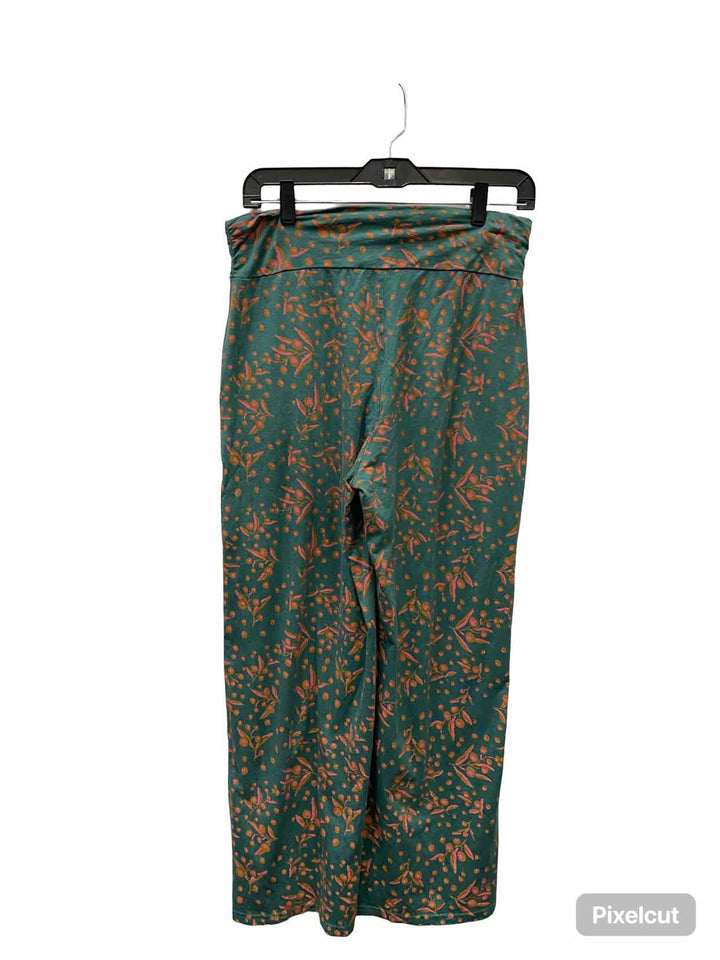 Toad & Co. Size S Green Orange Floral 48% cotton 48% tincel Pants