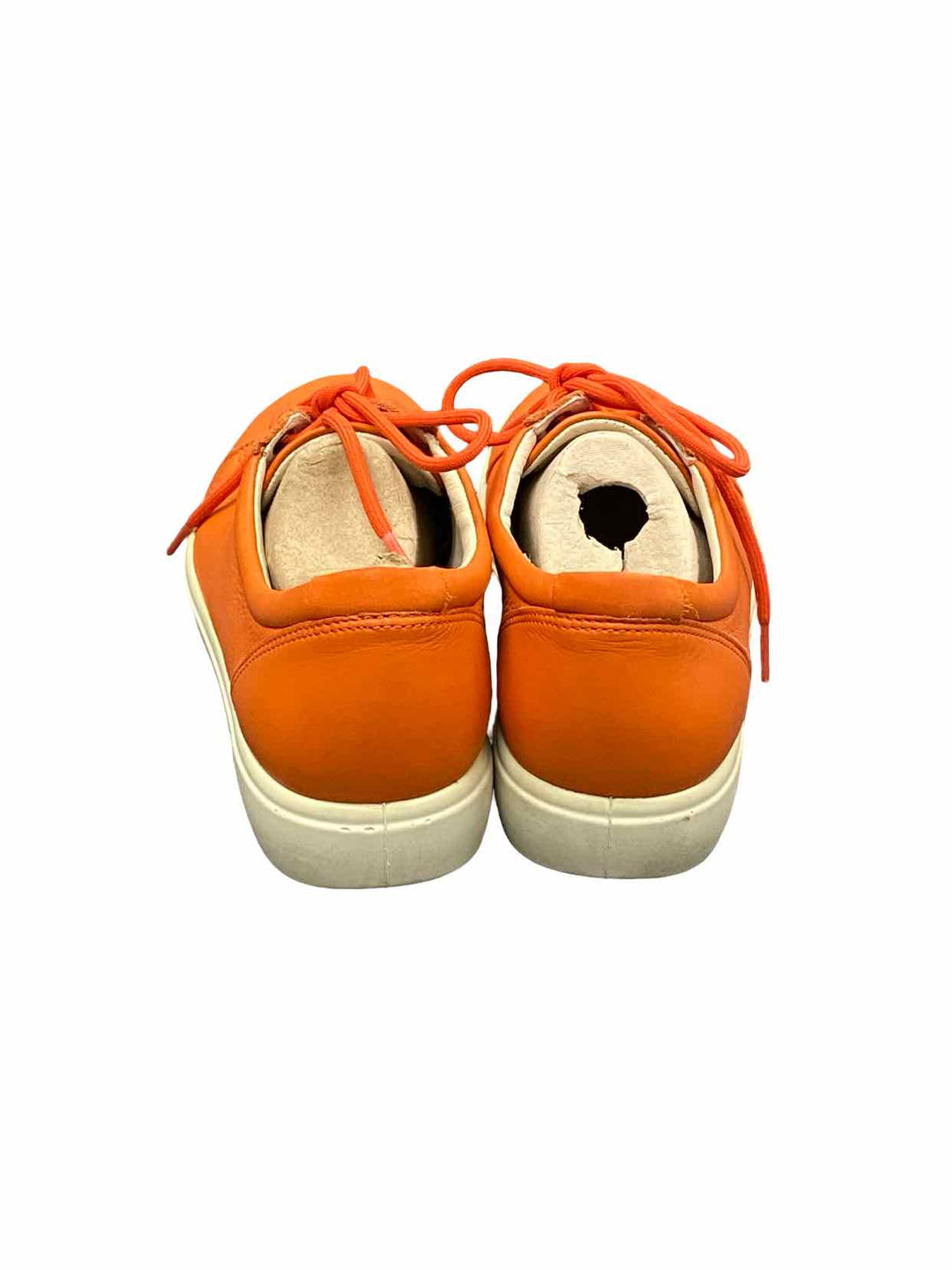 Ecco Shoe Size 11 Orange Leather Soft 7 Sneakers