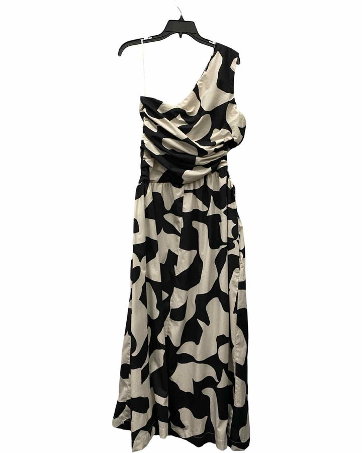Abercrombie & Fitch Size L Black White Print Dress