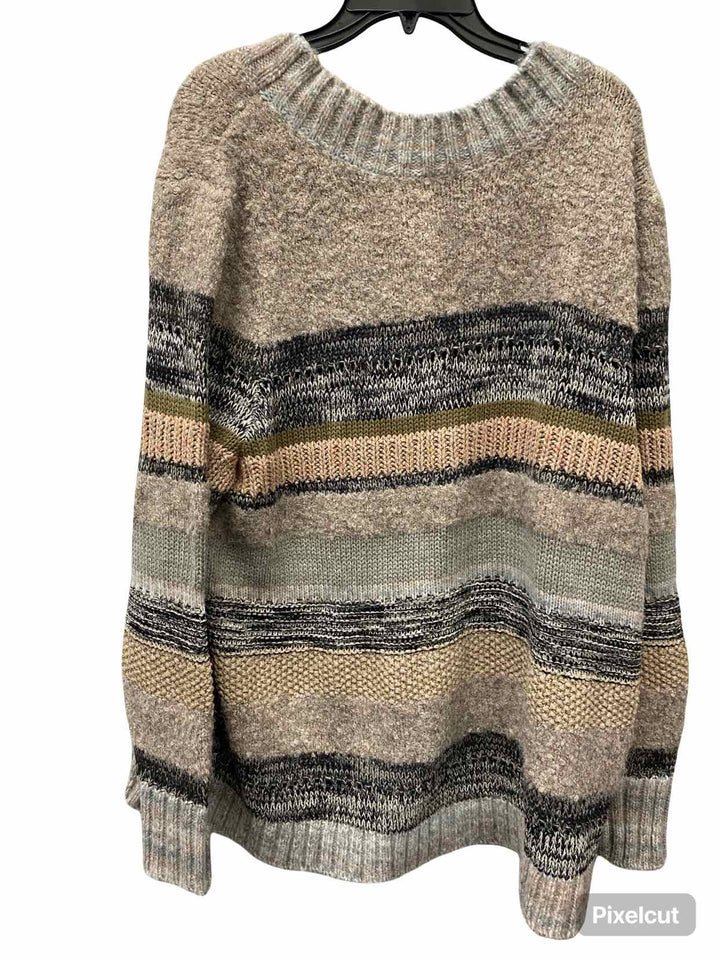 Cabi Size XL Brown Striped Sweater