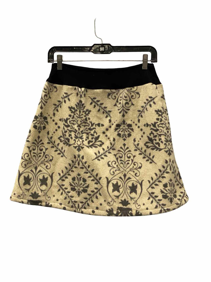 Shyine Designs Size M Black Cream Print Skirt