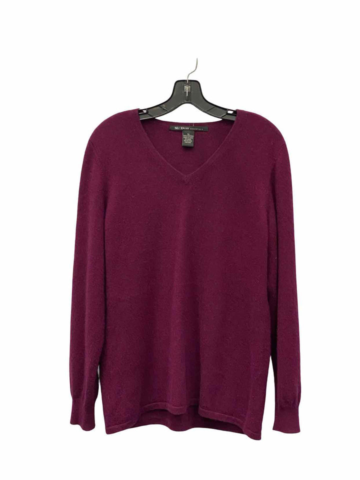 McDuff Essentials Size XL Purple 100% cashmere Sweater