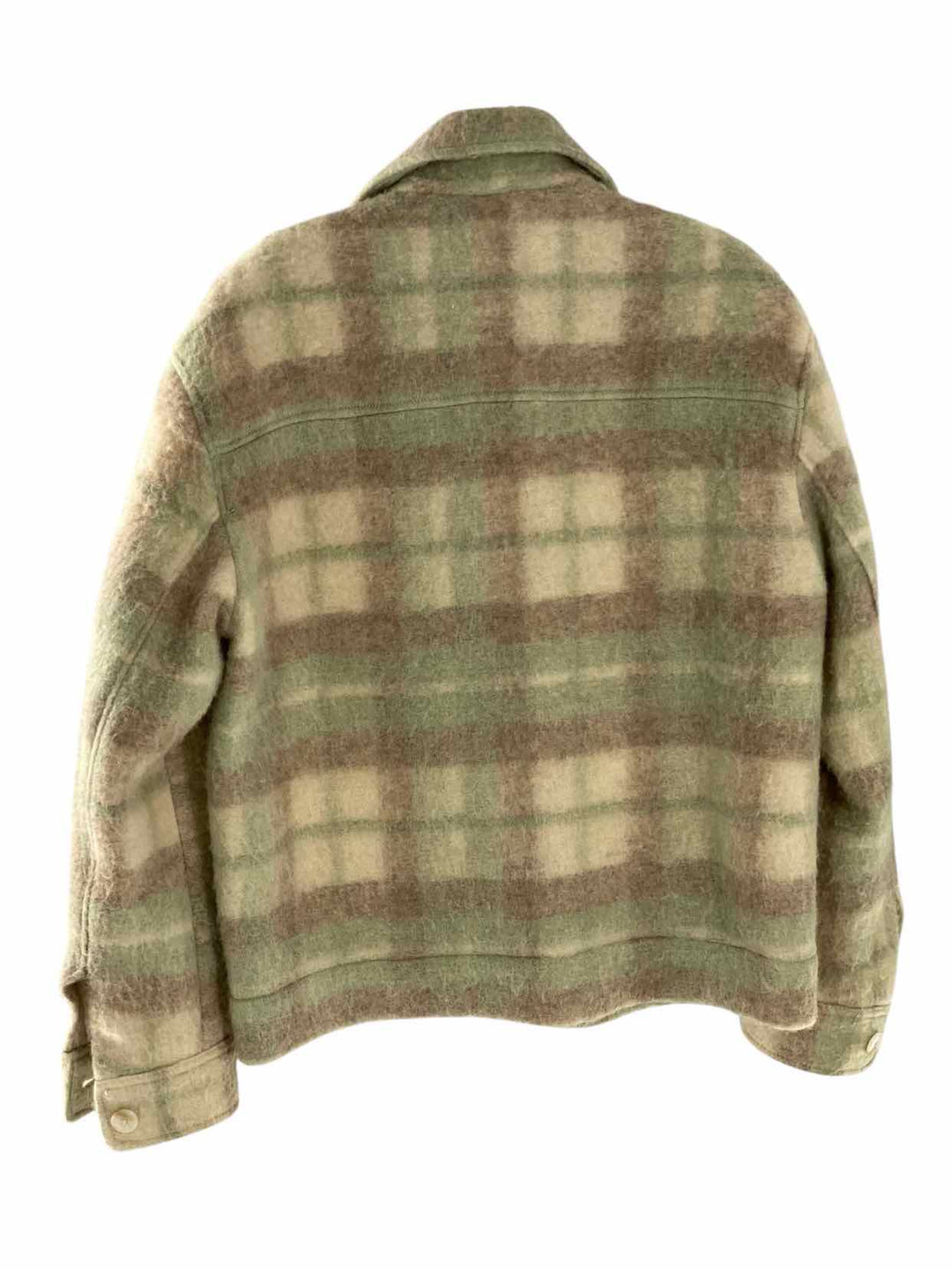 ZARA Size S Beige Green Plaid Jacket