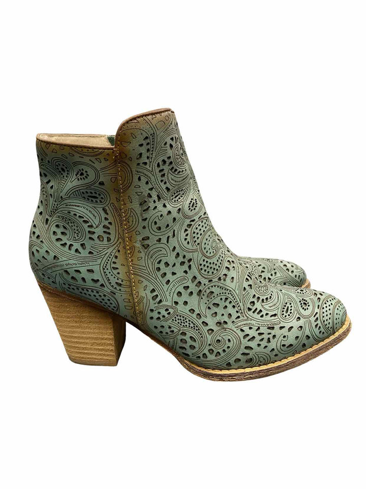 L'Artiste Shoe Size 39 Teal Leather Alivia Boots(Ankle)