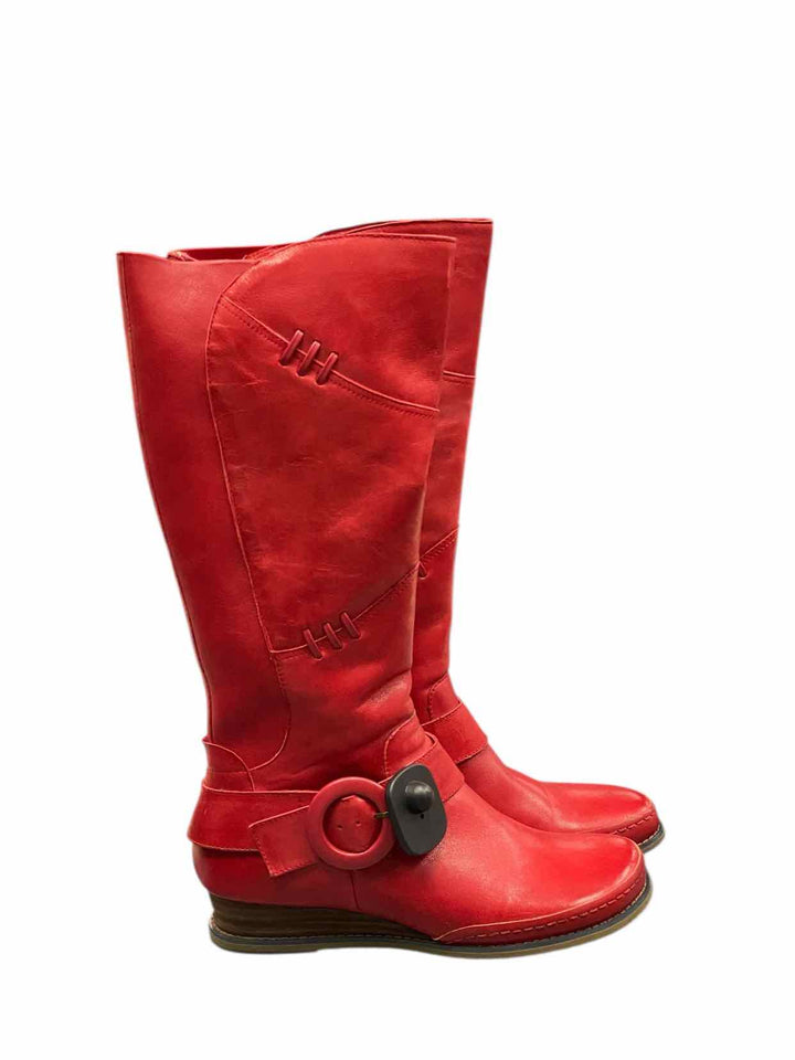 Miz Mooz Shoe Size 8.5 Red Leather Priya Boots(knee)