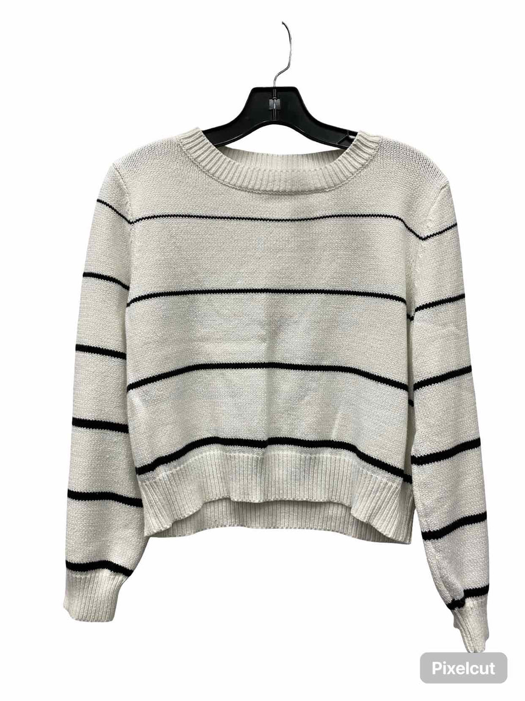 Miracle Size S White Black Striped Sweater