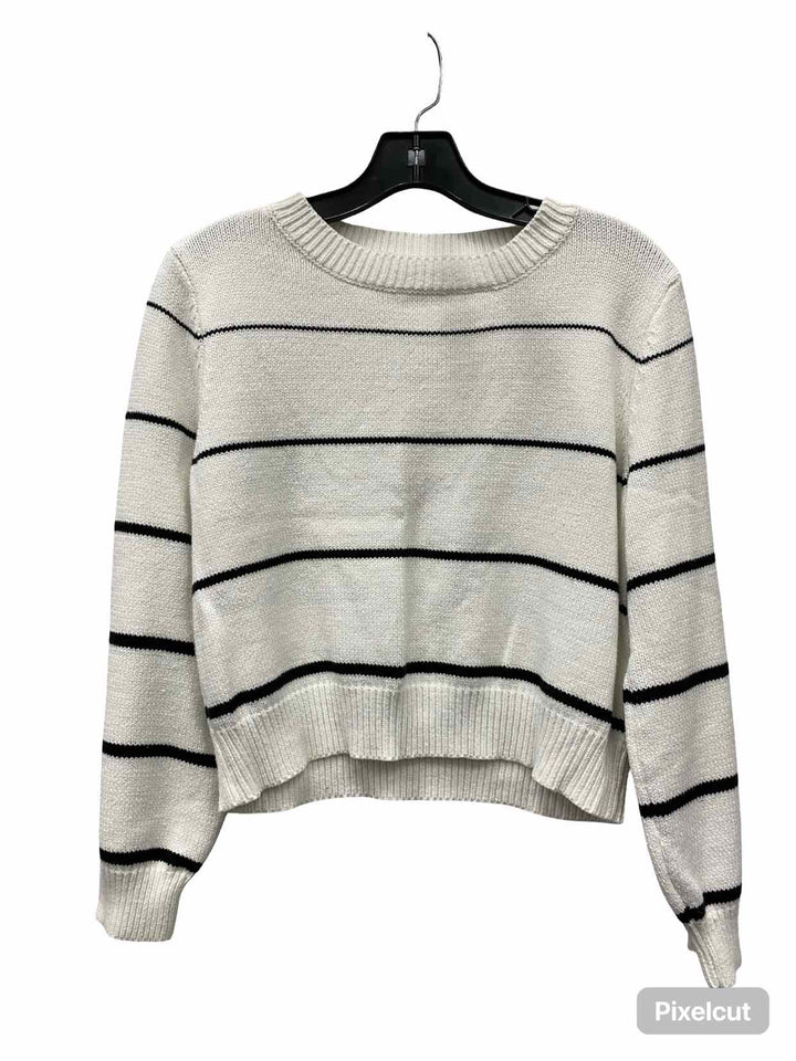 Miracle Size S White Black Striped Sweater